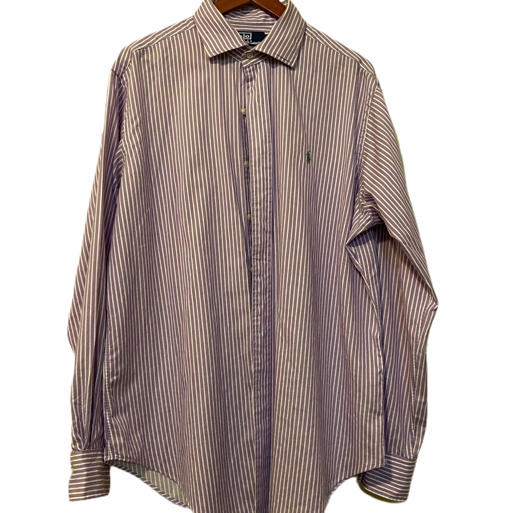 Polo by Ralph Lauren Purple and White Shirt